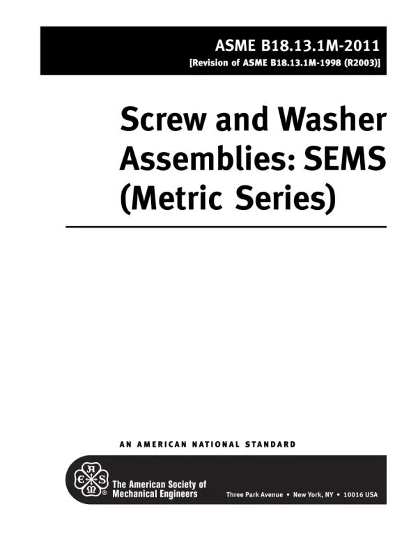 ASME B18.13.1M-2011 (R2022) pdf