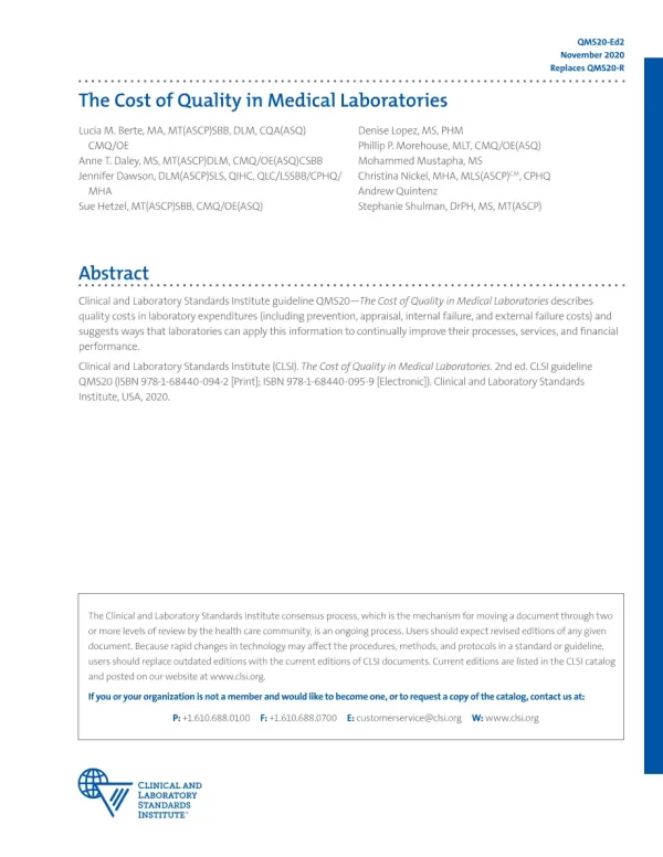 CLSI QMS20 pdf