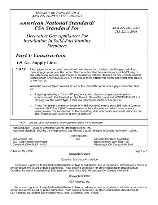 CSA ANSI Z21.60a-2003/CSA 2.26a-2003 pdf