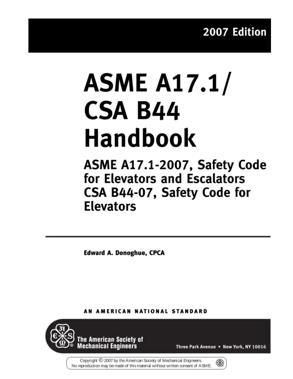 ASME A17.1-2007 / CSA B44-2007 Handbook pdf