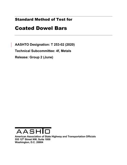 AASHTO T 253-02 (2020) pdf