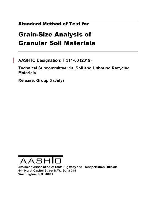 AASHTO T 311-00 (2019) pdf