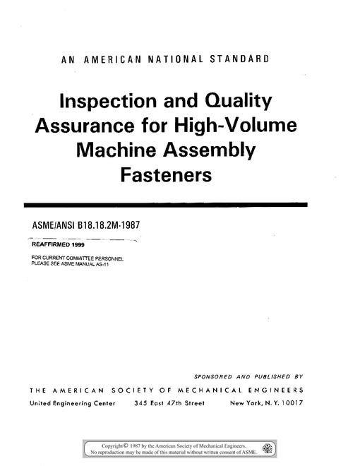 ASME B18.18.2M-1987 (R2005) pdf