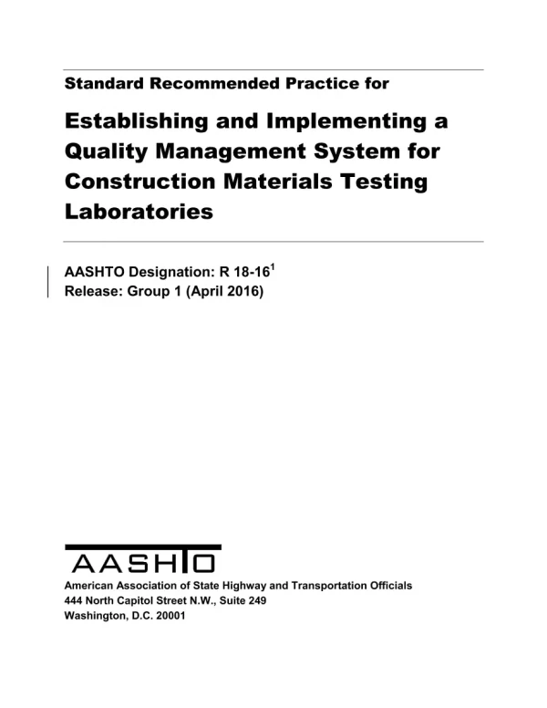 AASHTO R 18-16 pdf