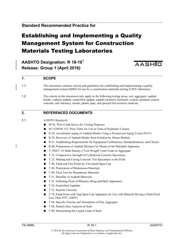 AASHTO R 18-16 pdf