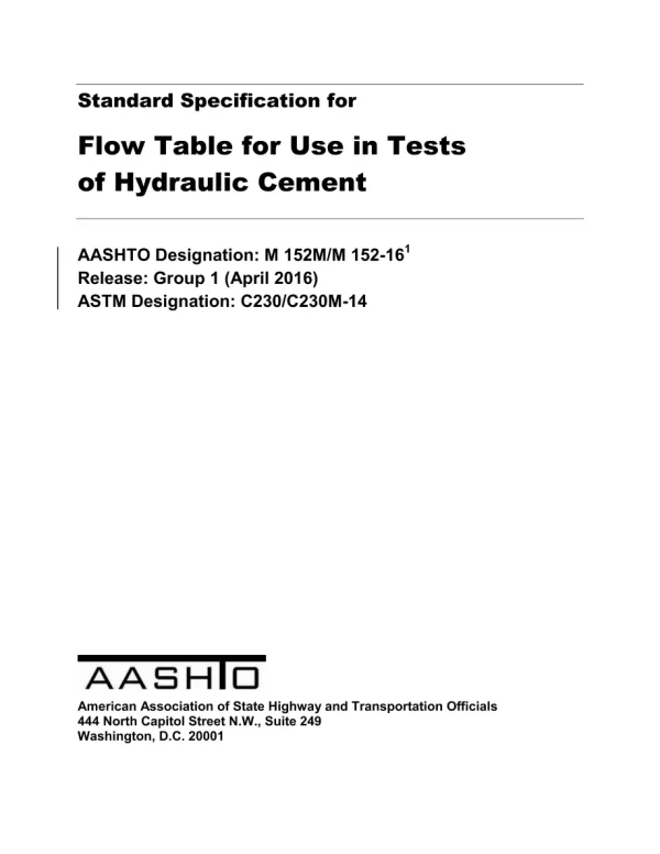 AASHTO M 152M/M 152-16 (2020) pdf