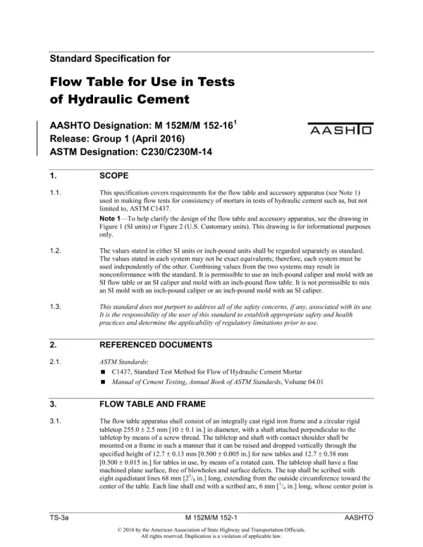 AASHTO M 152M/M 152-16 (2020) pdf