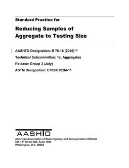 AASHTO R 76-16 (2020) pdf