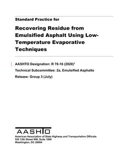 AASHTO R 78-16 (2020) pdf