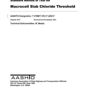 AASHTO T 376M/T 376-17 (2021) pdf