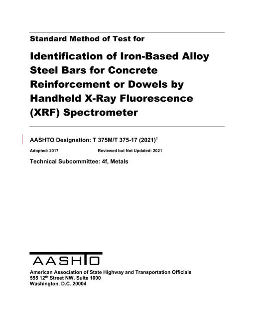 AASHTO T 375M/T 375-17 (2021) pdf