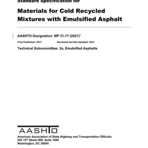 AASHTO MP 31-17 (2021) pdf