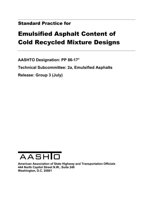 AASHTO PP 86-17 pdf