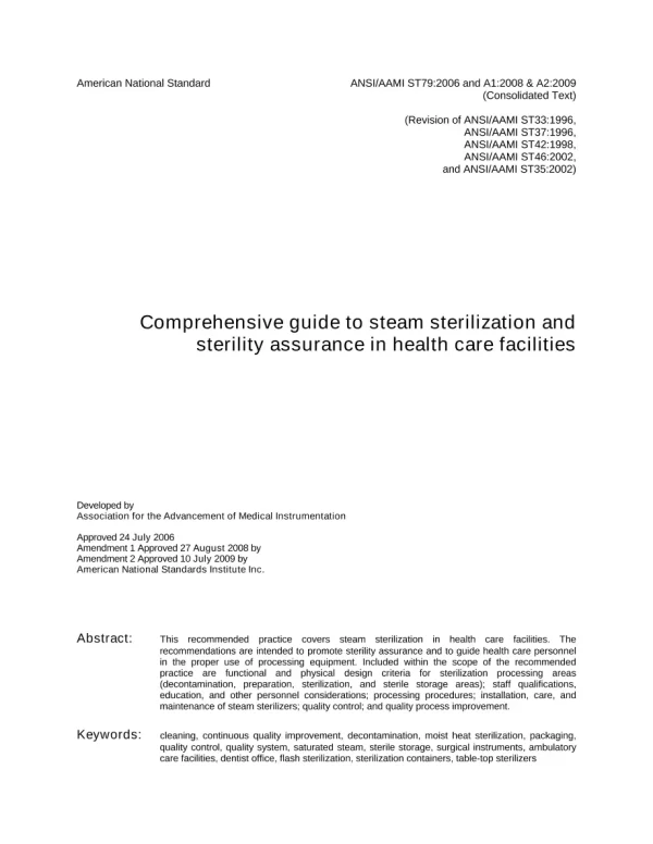 AAMI ST79:2006 and A1:2008 & A2:2009 pdf