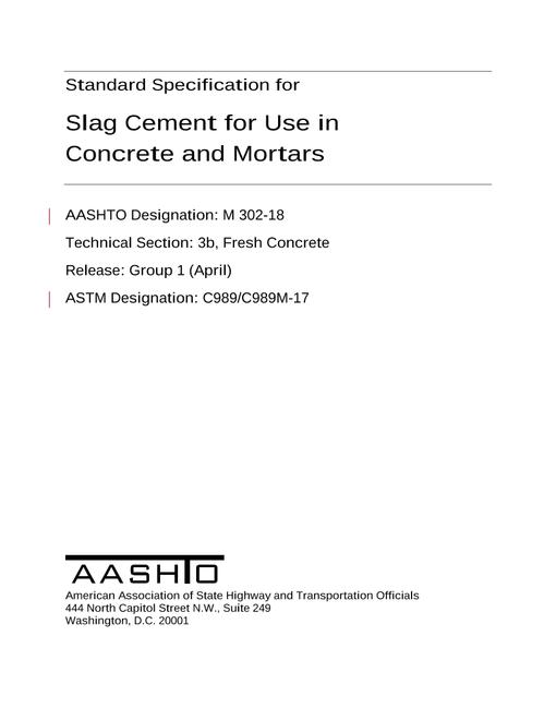 AASHTO M 302-18 pdf