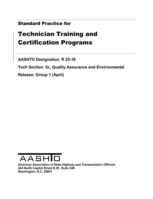 AASHTO R 25-18 pdf