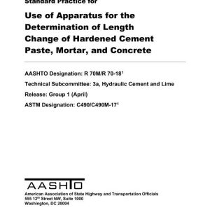 AASHTO R 70M/R 70-18 pdf