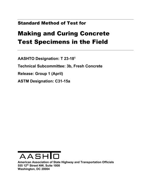 AASHTO T 23-18 pdf