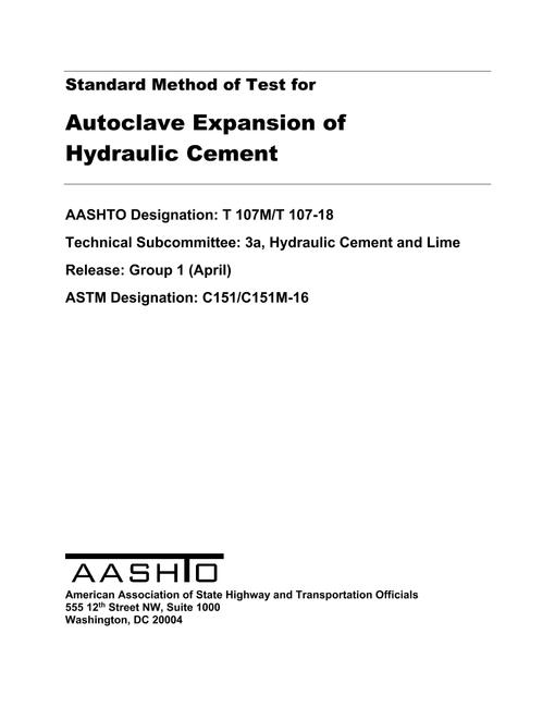 AASHTO T 107M/T 107-18 pdf