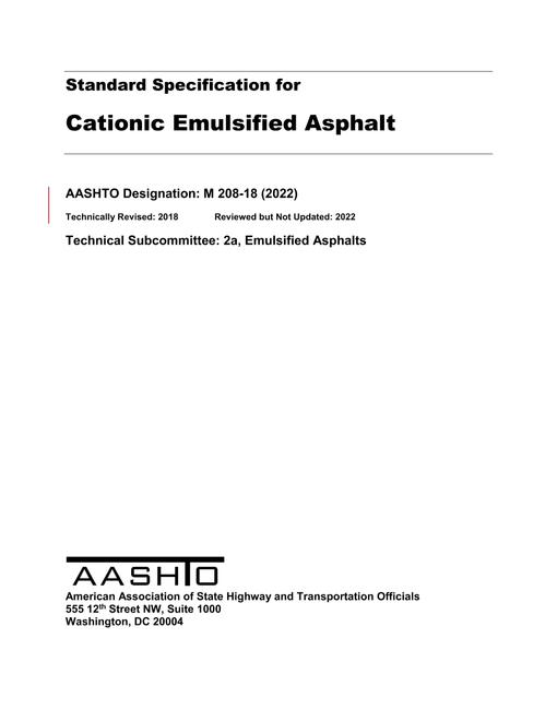 AASHTO M 208-18 (2022) pdf