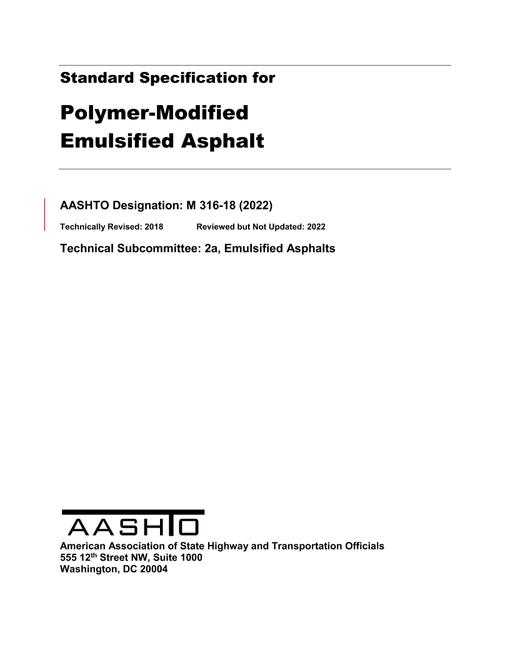 AASHTO M 316-18 (2022) pdf