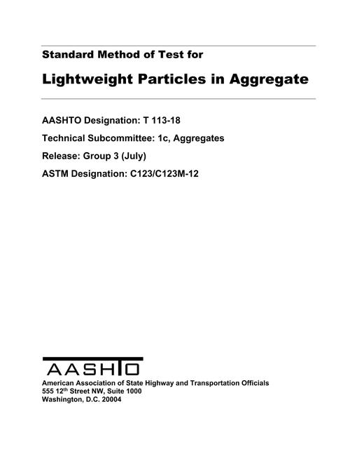 AASHTO T 113-18 pdf