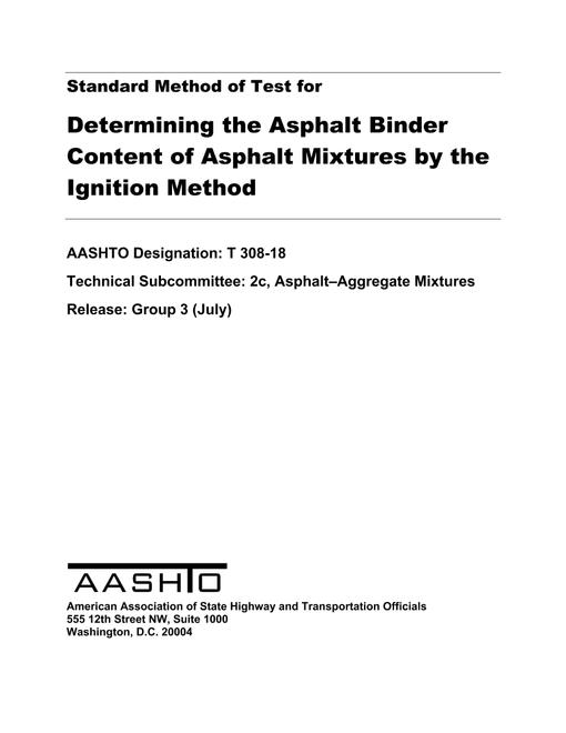 AASHTO T 308-18 pdf