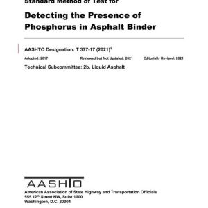 AASHTO T 377-17 (2021) pdf