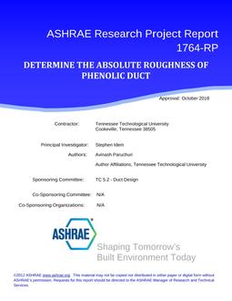 RP-1764 -- Determine the Absolute Roughness of Phenolic Duct pdf