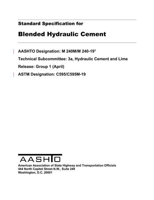 AASHTO M 240M/M 240-19 pdf