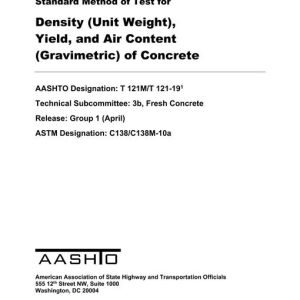 AASHTO T 121M/T 121-19 pdf