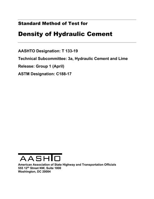 AASHTO T 133-19 pdf