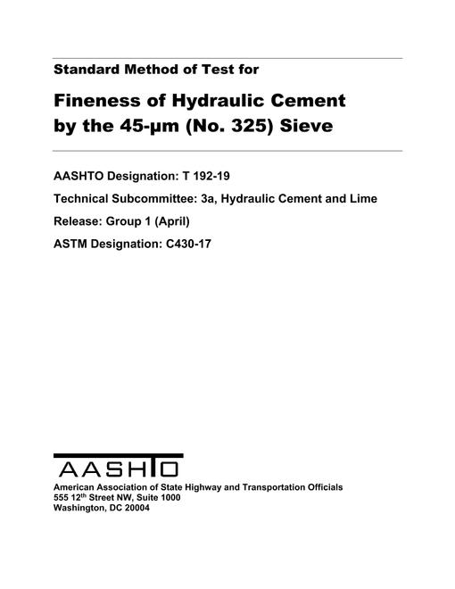 AASHTO T 192-19 pdf