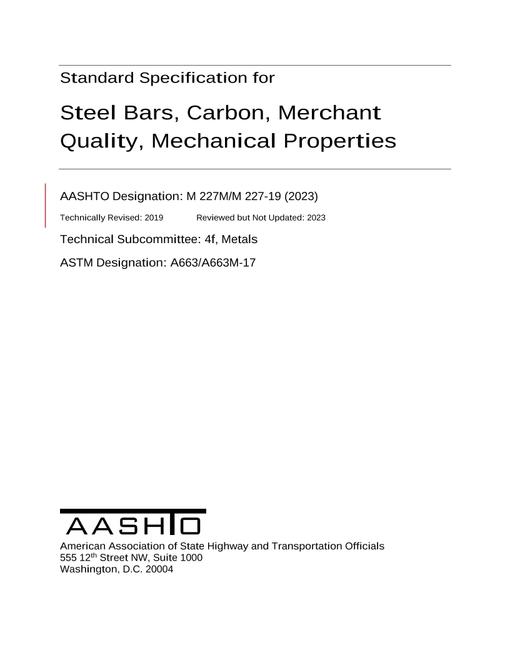 AASHTO M 227M/M 227-19 (2023) pdf