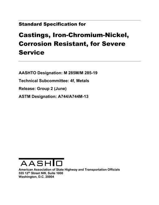 AASHTO M 285M/M 285-19 pdf