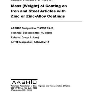 AASHTO T 65M/T 65-19 pdf