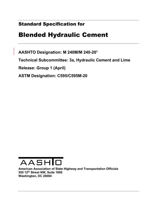 AASHTO M 240M/M 240-20 pdf