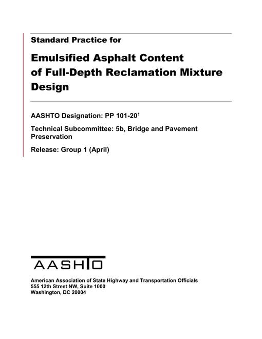 AASHTO PP 101-20 pdf