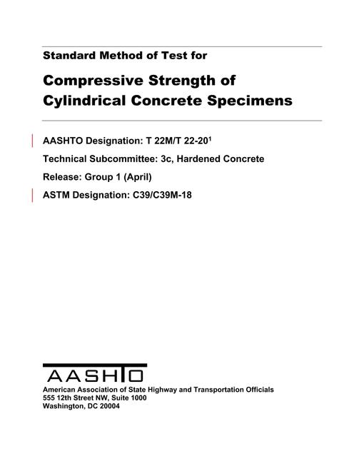 AASHTO T 22M/T 22-20 pdf