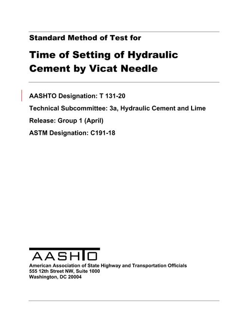 AASHTO T 131-20 pdf