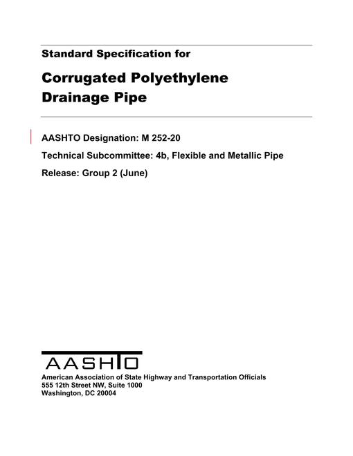 AASHTO M 252-20 pdf