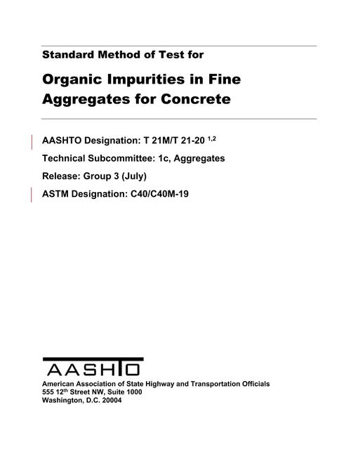 AASHTO T 21M/T 21-20 pdf