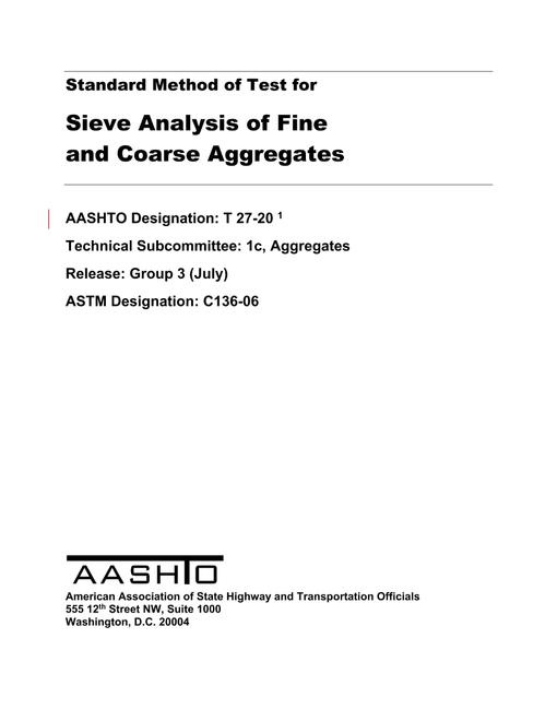 AASHTO T 27-20 pdf