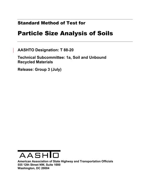 AASHTO T 88-20 pdf