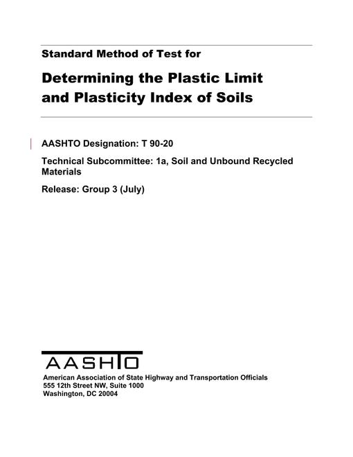 AASHTO T 90-20 pdf