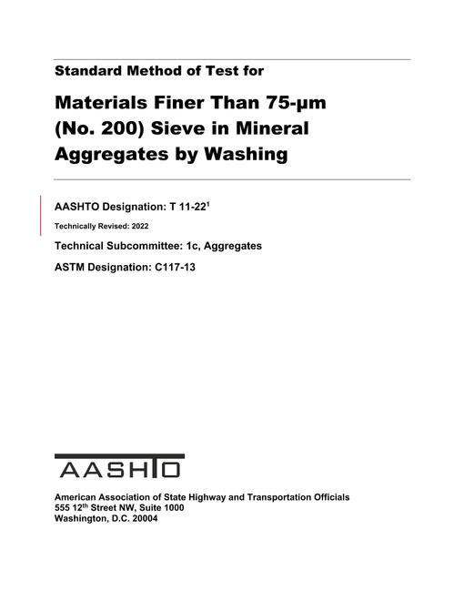 AASHTO T 11-22 pdf