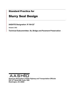 AASHTO R 104-22 pdf