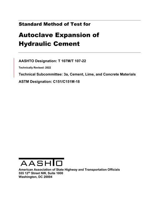 AASHTO T 107M/T 107-22 pdf