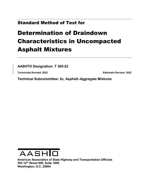 AASHTO T 305-22 pdf