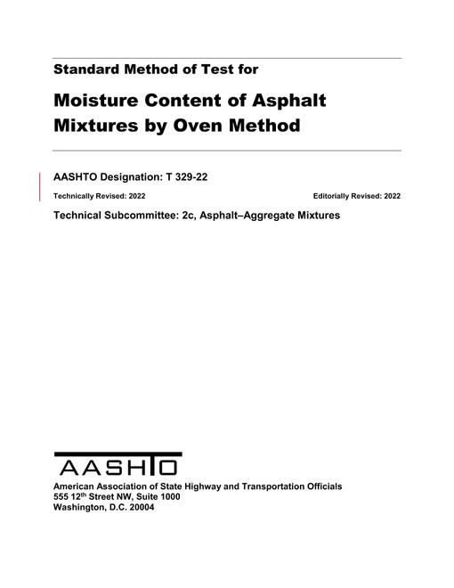 AASHTO T 329-22 pdf